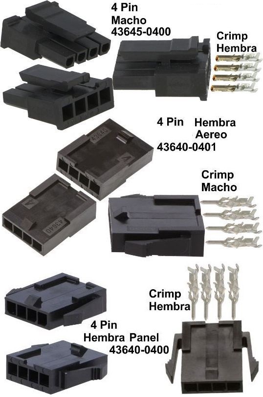 Conectores Molex MicroFit 4P
